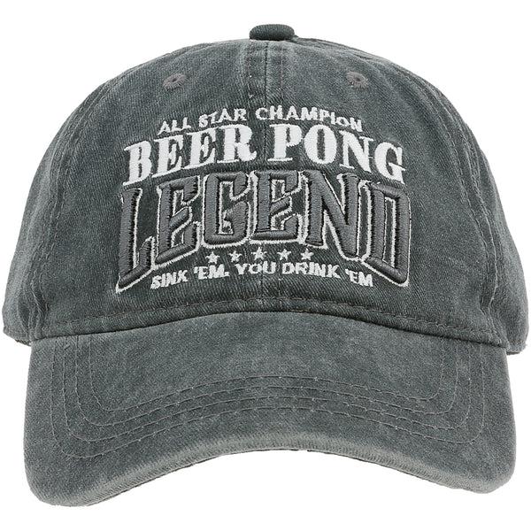 pavilion gift company Beer Pong Dark Gray Washed Cotton Twill Hat