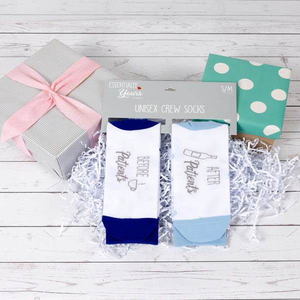 Pavilion Gift Company Before & After Patients S/M Unisex Cotton Blend Sock