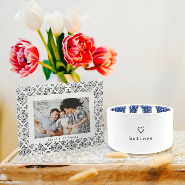 Pavilion Gift Company Believe 10 Oz 100% Soy Wax Reveal Triple Wick Candle Scent: Tranquility