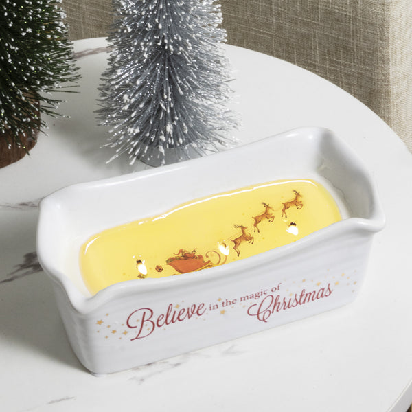 Pavilion Gift Company Believe 12 Oz - 100% Soy Wax Reveal Triple Wick Candle Scent: Vanilla Cinnamon