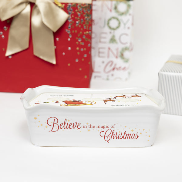 Pavilion Gift Company Believe 12 Oz - 100% Soy Wax Reveal Triple Wick Candle Scent: Vanilla Cinnamon