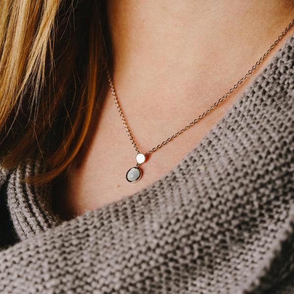 Pavilion Gift Company Believe White Whisper Opal 16.5"-18.5" Rhodium Plated Inspirational Necklace