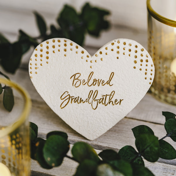 Pavilion Gift Company Beloved Grandfather 3.5" X 3" Heart Memorial Stone