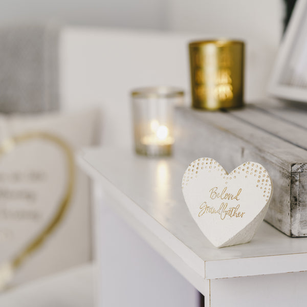 Pavilion Gift Company Beloved Grandfather 3.5" X 3" Heart Memorial Stone