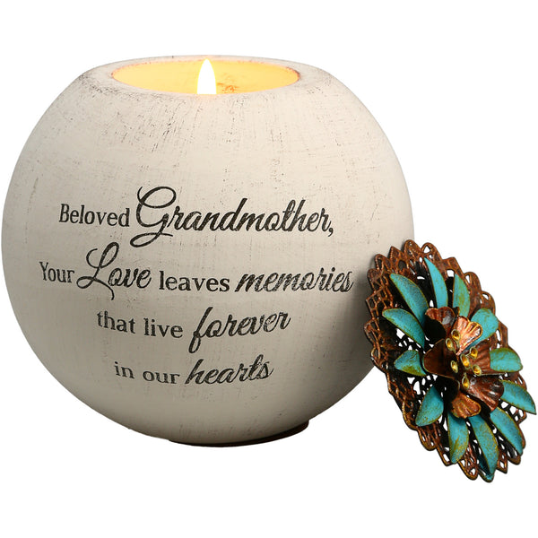 pavilion gift company Beloved Grandmother 4" Round Tealight Candle Holder