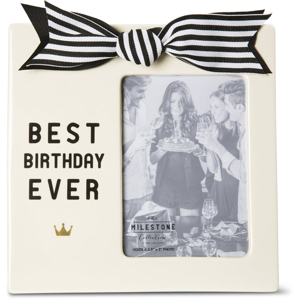 pavilion gift company Best Birthday Ever 7" x 7" Frame (Holds 3.5" x 5" Photo)