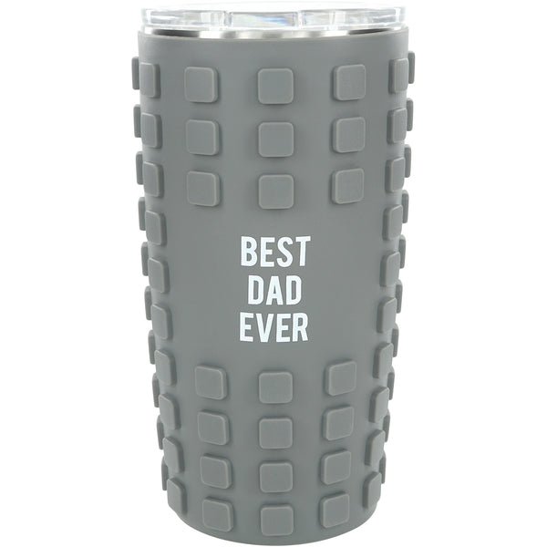 Pavilion Gift Company Best Dad 20 Oz Travel Tumbler With 3D Silicone Wrap