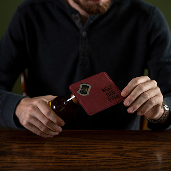 Pavilion Gift Company Best Dad 4" X 4" Bottle Opener Coaster