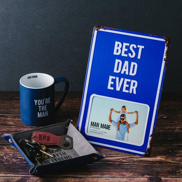 Pavilion Gift Company Best Dad 8" X 11.75" Tin Frame (Holds 6" X 4" Photo)