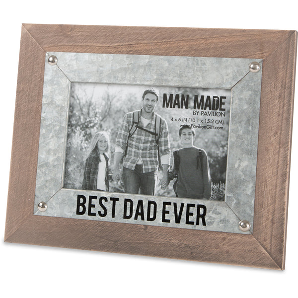 pavilion gift company Best Dad 9.5" x 7.5" Frame (Holds 4" x 6" Photo)