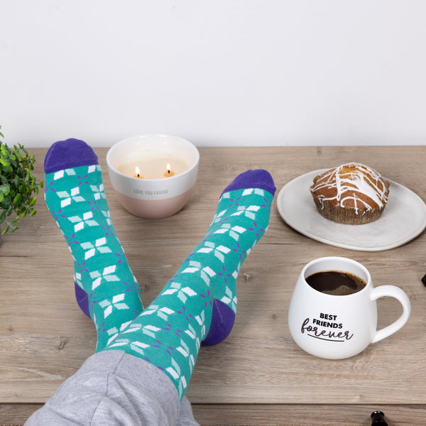 Pavilion Gift Company Best Friends 15.5 Oz Mug And Sock Set