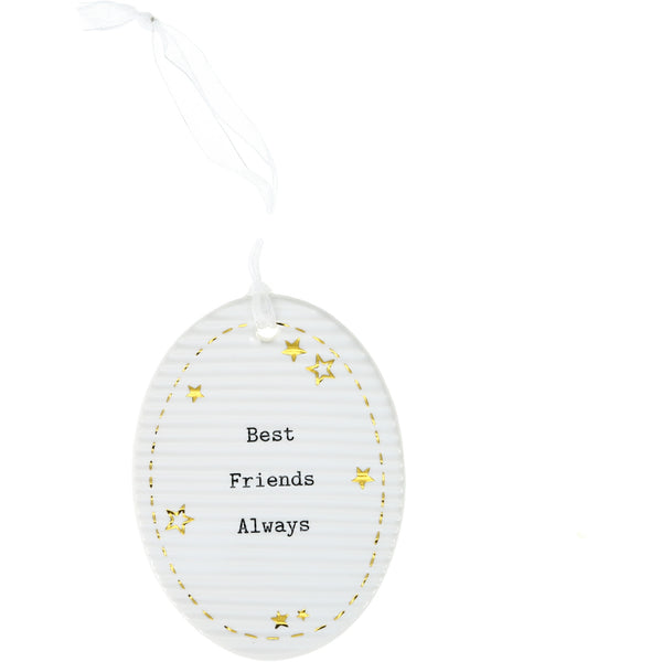 pavilion gift company Best Friends 3.5" Hanging Oval Plaque