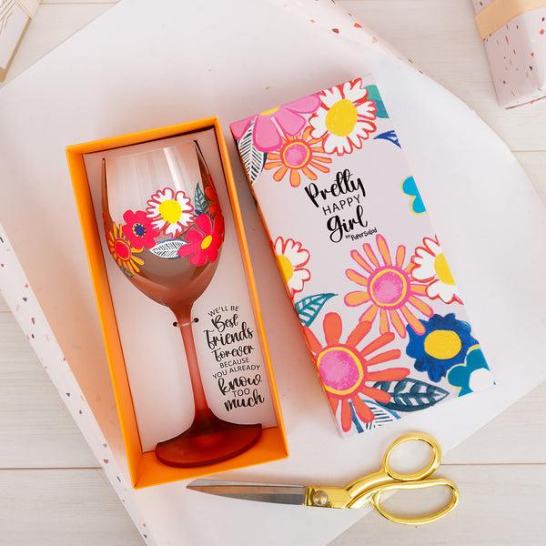 Pavilion Gift Company Best Friends Gift Boxed 18 Oz Wine Glass