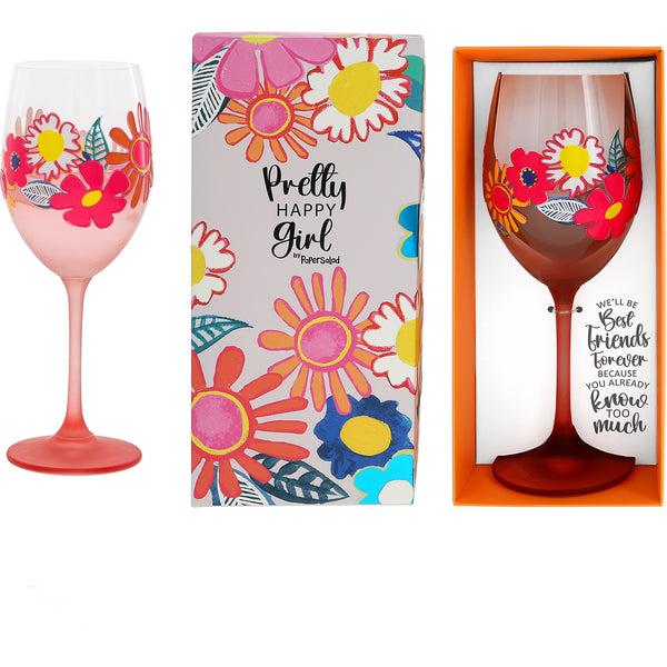 pavilion gift company Best Friends Gift Boxed 18 oz Wine Glass
