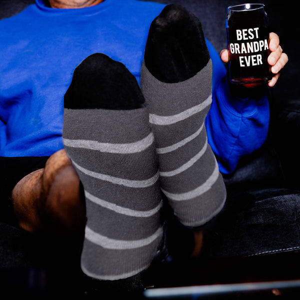 Pavilion Gift Company Best Grandpa 16 Oz Beer Can Glass And Sock Set