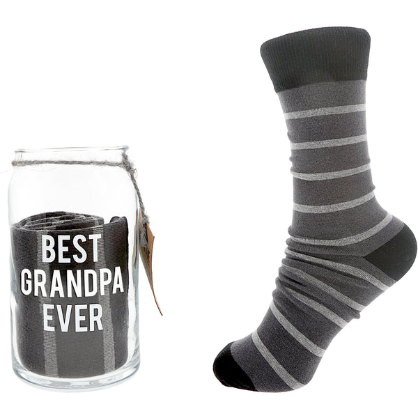 pavilion gift company Best Grandpa 16 oz Beer Can Glass and Sock Set
