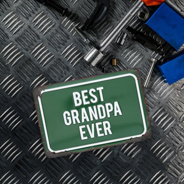 Pavilion Gift Company Best Grandpa 6" X 4" Tin Plaque