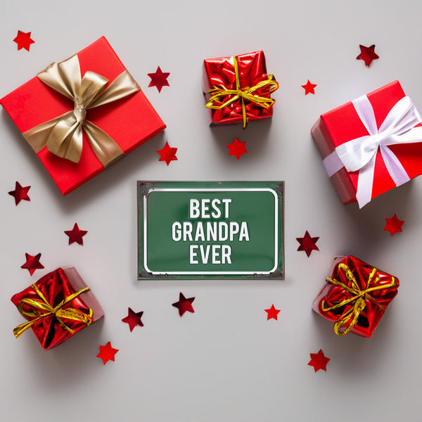 Pavilion Gift Company Best Grandpa 6" X 4" Tin Plaque