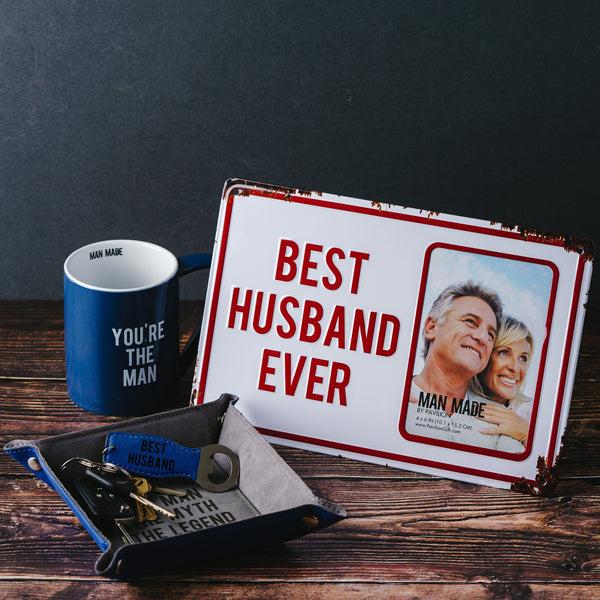 Pavilion Gift Company Best Husband 11.75" X 8" Tin Frame (Holds 4" X 6" Photo)