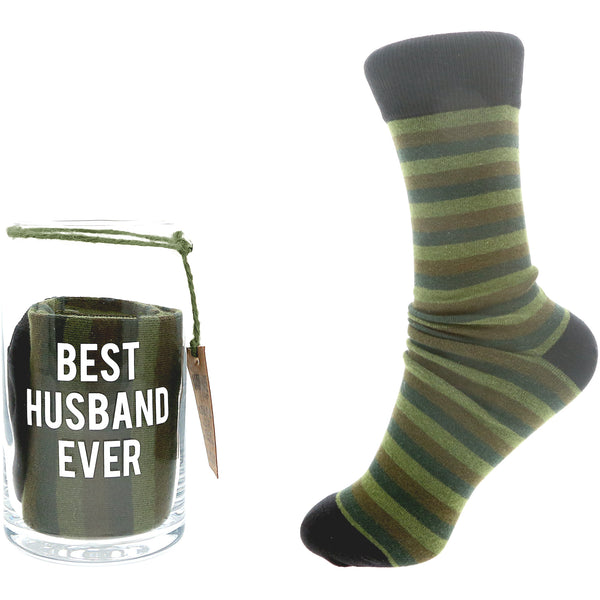 pavilion gift company Best Husband 16 oz Beer Can Glass and Sock Set