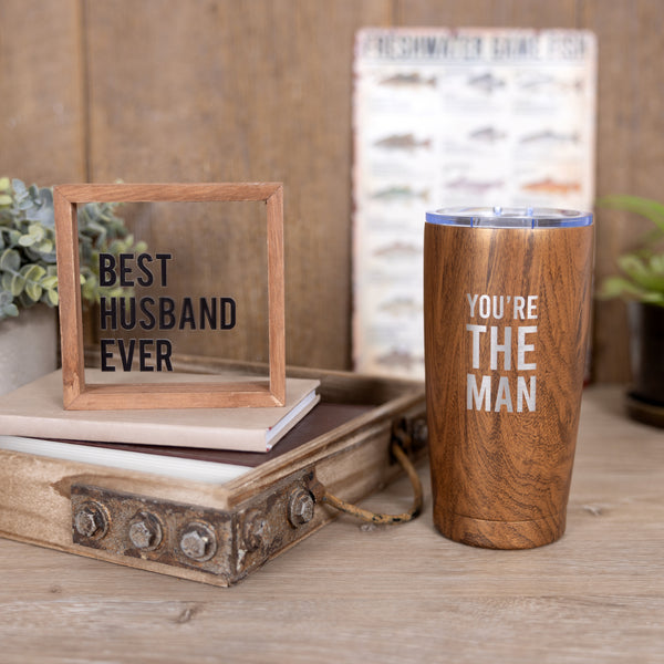 Pavilion Gift Company Best Husband Ever 5" X 5" Wood Framed Glass Plaques