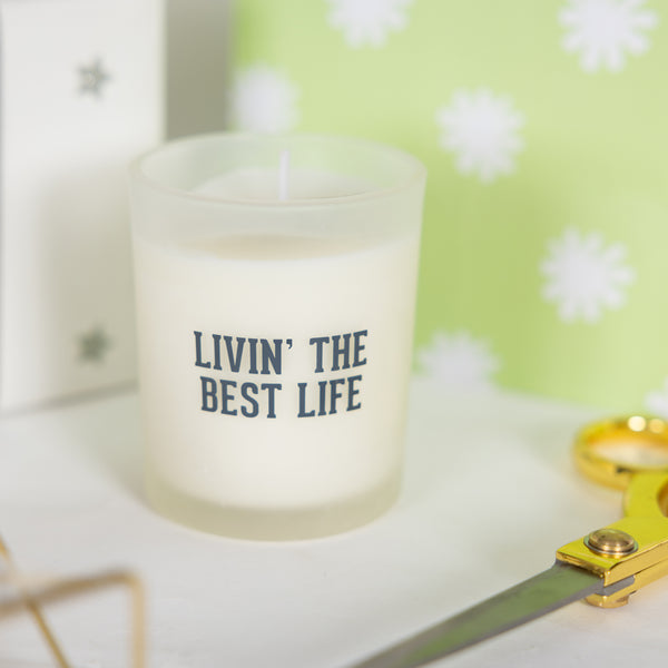 Pavilion Gift Company Best Life Black - 5.5 Oz - 100% Soy Wax Candle With Pom Pom Lid Scent: Tranquility