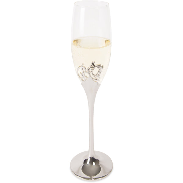 pavilion gift company Best Man 8 oz Champagne Flute with Zinc Stem
