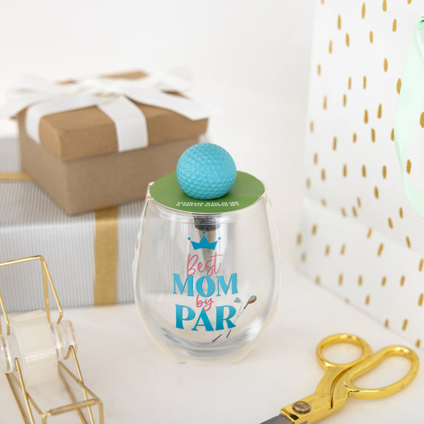 Pavilion Gift Company Best Mom Bottle Stopper And 18 Oz Stemless Gift Set