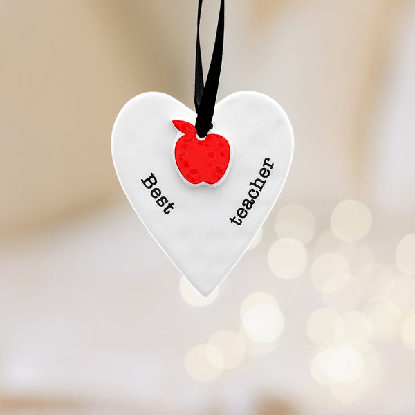 Pavilion Gift Company Best Teacher 3" Ceramic Keepsake Heart Plaque