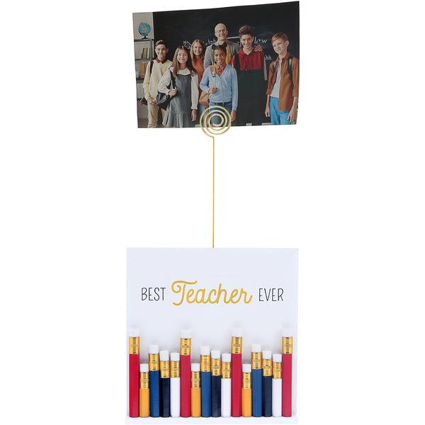 pavilion gift company Best Teacher 5" MDF Plaque with Photo Clip
