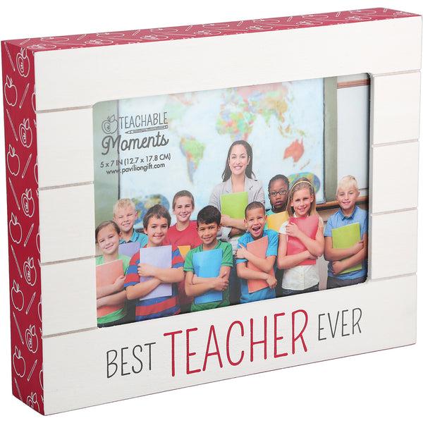 pavilion gift company Best Teacher Ever 9" x 7.25" Frame (Holds 7" x 5" Photo)