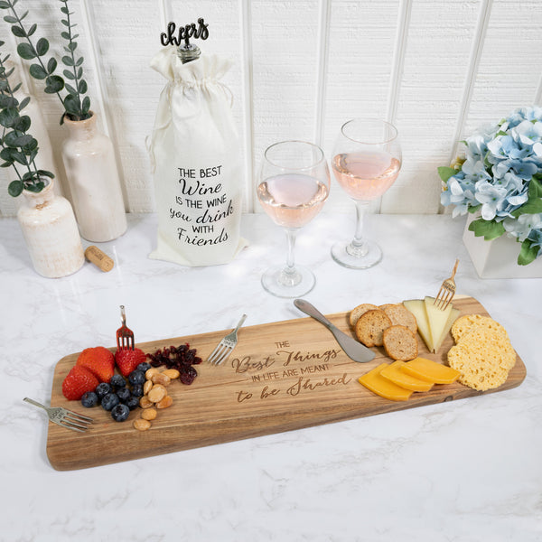 Pavilion Gift Company Best Things 21" Acacia Cheese/Bread Board Set