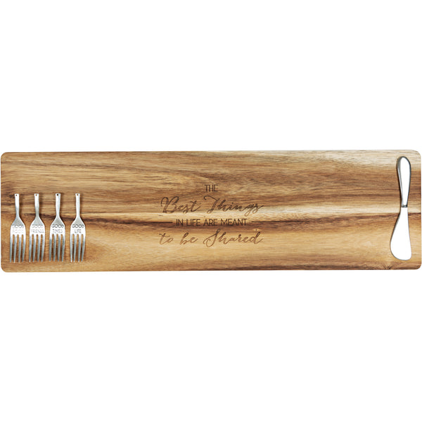 pavilion gift company Best Things 21" Acacia Cheese/Bread Board Set