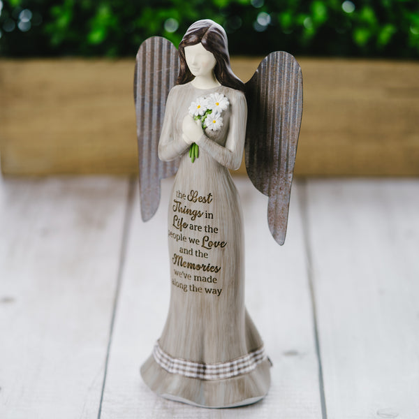 Pavilion Gift Company Best Things 9" Angel Holding Flowers