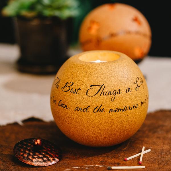 Pavilion Gift Company Best Things In Life 4.5" Round Candle Holder