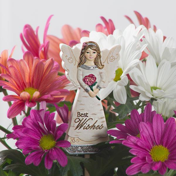 Pavilion Gift Company Best Wishes 3" Angel Floral Pick