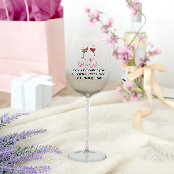Pavilion Gift Company Bestie Gift Boxed 17 Oz Wine Glass