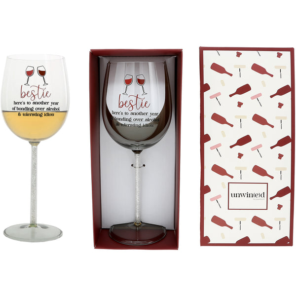 pavilion gift company Bestie Gift Boxed 17 oz Wine Glass