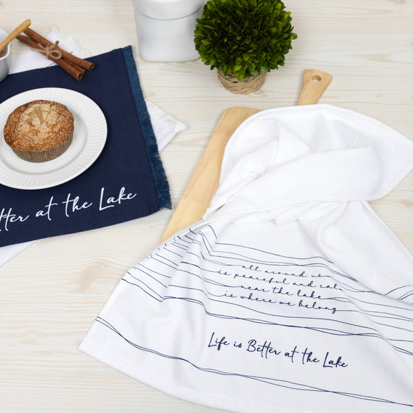 Pavilion Gift Company Better At The Lake 100% Cotton Tea Towel