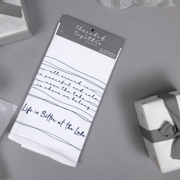 Pavilion Gift Company Better At The Lake 100% Cotton Tea Towel