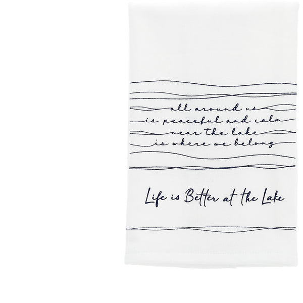 pavilion gift company Better at the Lake 100% Cotton Tea Towel