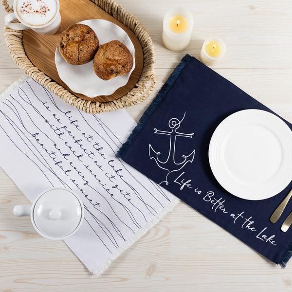 Pavilion Gift Company Better At The Lake Cotton Placemats (Set Of 2)