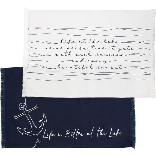 pavilion gift company Better at the Lake Cotton Placemats (Set of 2)