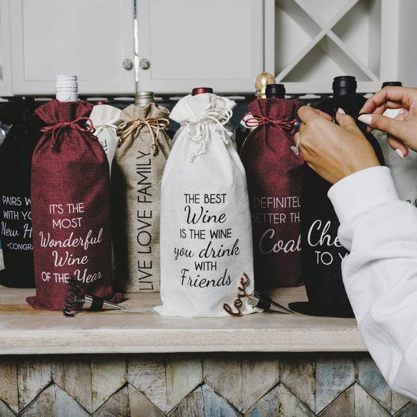 Pavilion Gift Company Better Than Coal 13" Wine Gift Bag Set