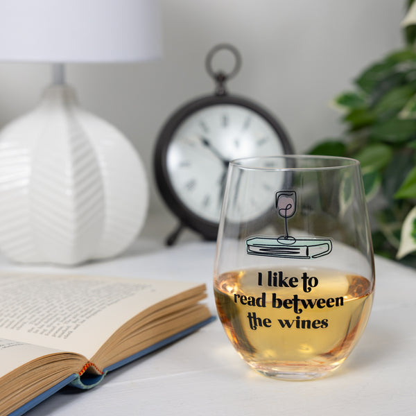 Pavilion Gift Company Between The Wines 18 Oz Stemless Wine Glass