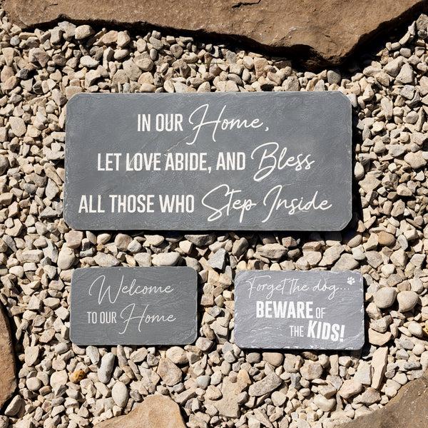 Pavilion Gift Company Beware Of The Kids 7" X 4.25" Garden Stone