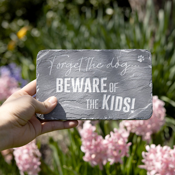 Pavilion Gift Company Beware Of The Kids 7" X 4.25" Garden Stone