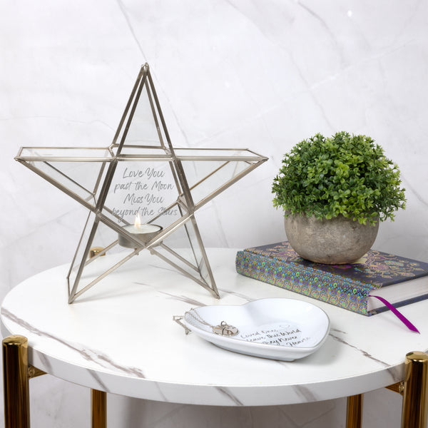 Pavilion Gift Company Beyond 8.25" Glass Star Tea Light Holder