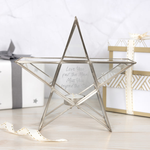 Pavilion Gift Company Beyond 8.25" Glass Star Tea Light Holder
