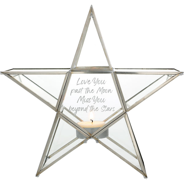 pavilion gift company Beyond 8.25" Glass Star Tea Light Holder